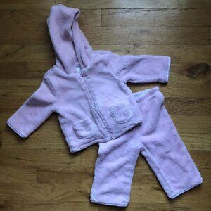 Janie & Jack 3-6M Pink Fuzzy Track Set